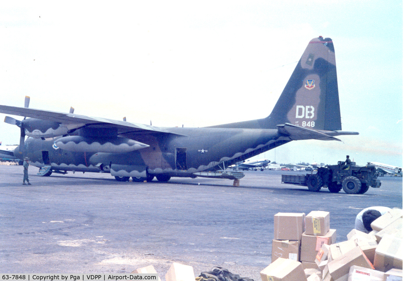 63-7848, 1963 Lockheed C-130E Hercules C/N 382-3918, Phnom Penh Re supply 72-73