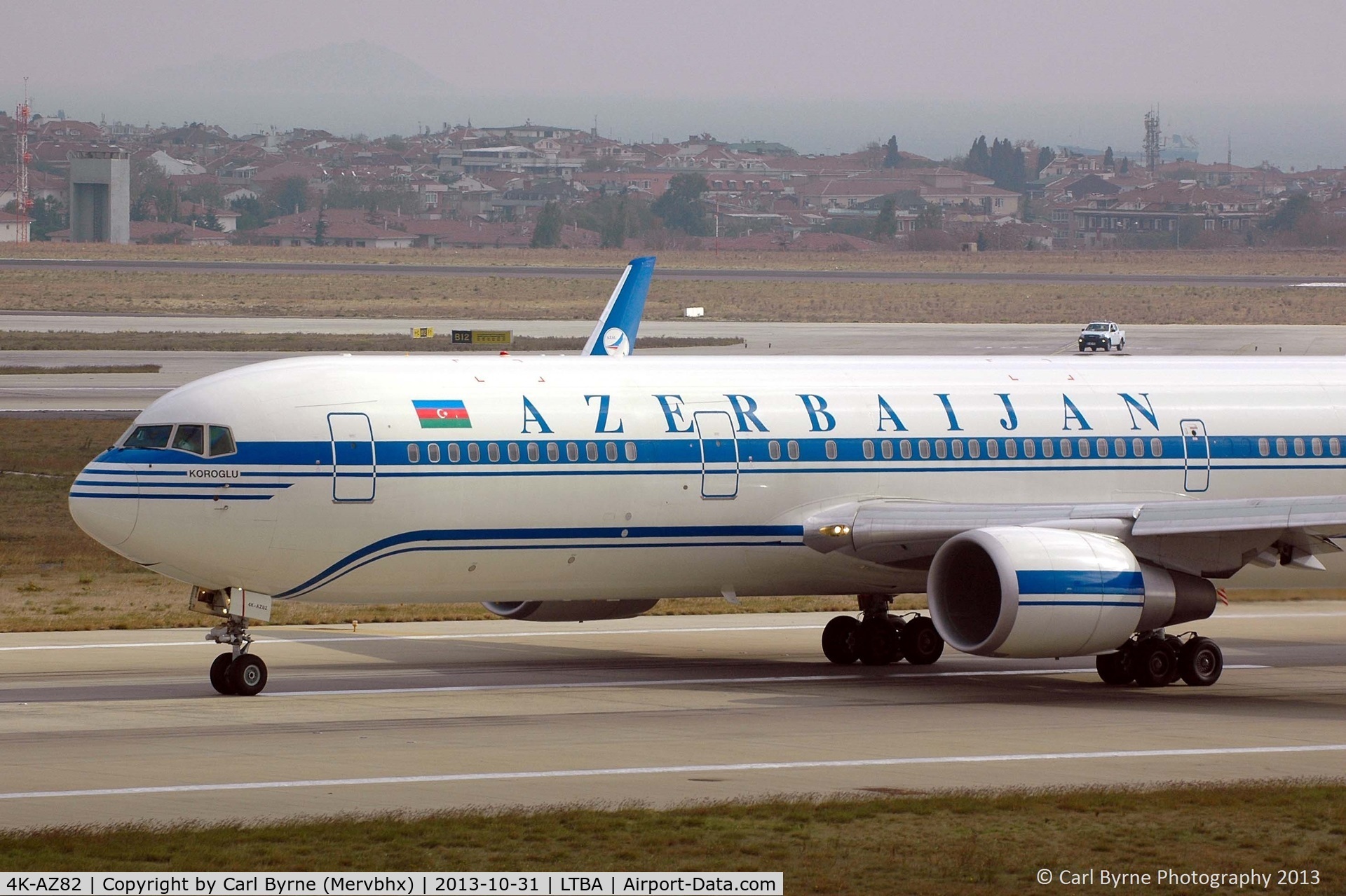 4K-AZ82, 2012 Boeing 767-32L/ER C/N 41063, Taken from the Fly Inn Shopping Mall.