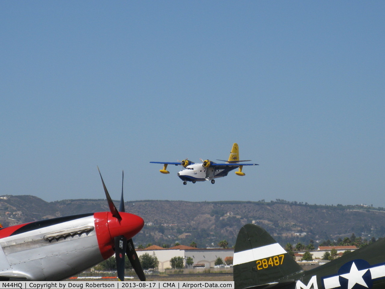 N44HQ, 1950 Grumman HU-16B Albatross C/N G-99, 1950 Grumman HU-16B ALBATROSS 'Row 44', two Wright R-1820-76A 1,425 Hp each, on final Rwy 26