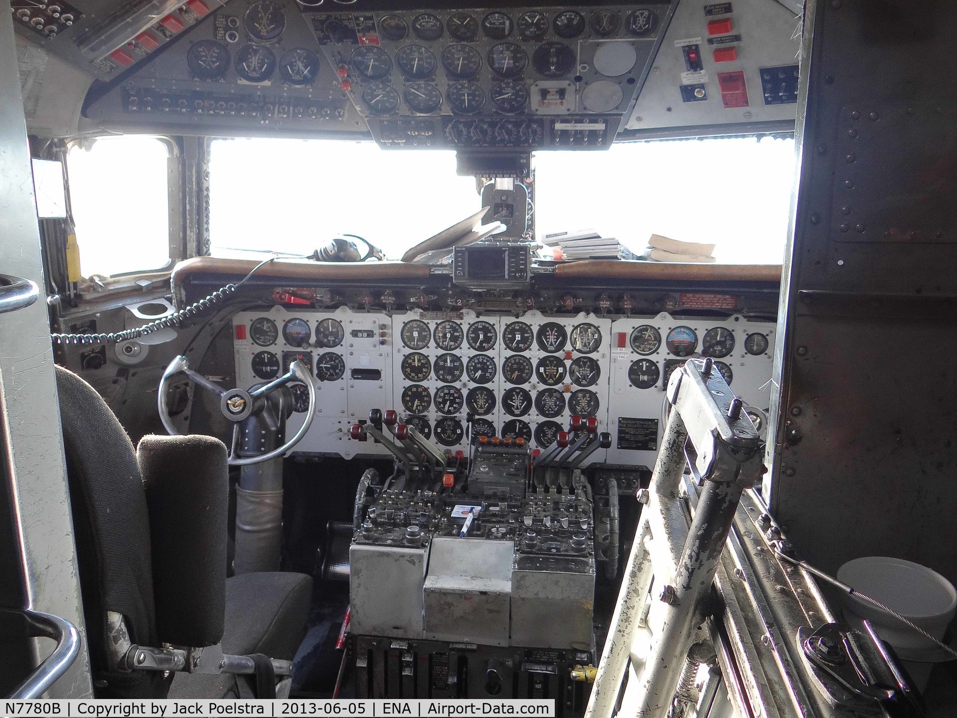 N7780B, 1957 Douglas DC-6A C/N 45372, Cockpit of DC-6A of Everts Air Fuel  at Kenai Airport