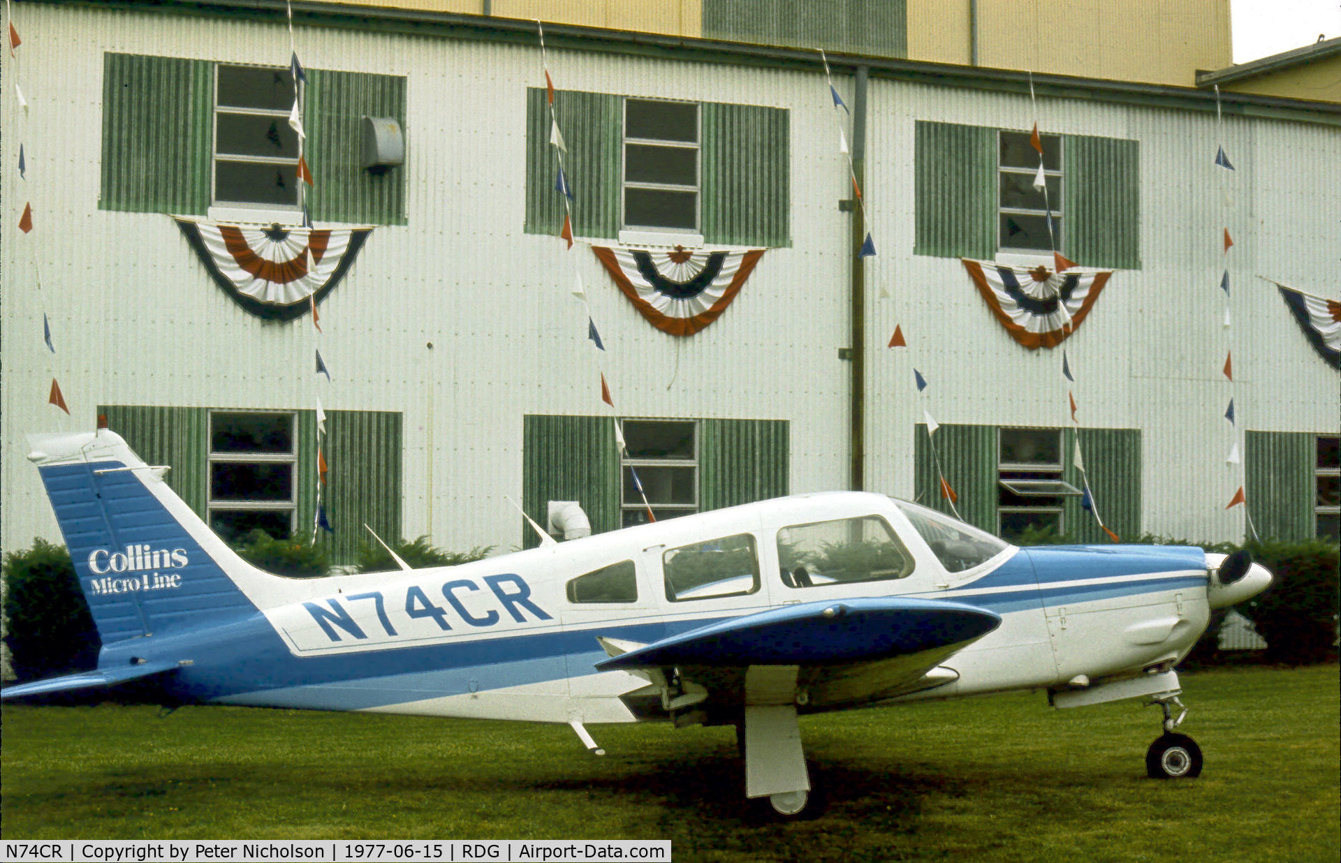 N74CR, 1974 Piper PA-28R-200 C/N 28R-7535075, PA-28R-200 on display at the 1977 Reading Airshow.