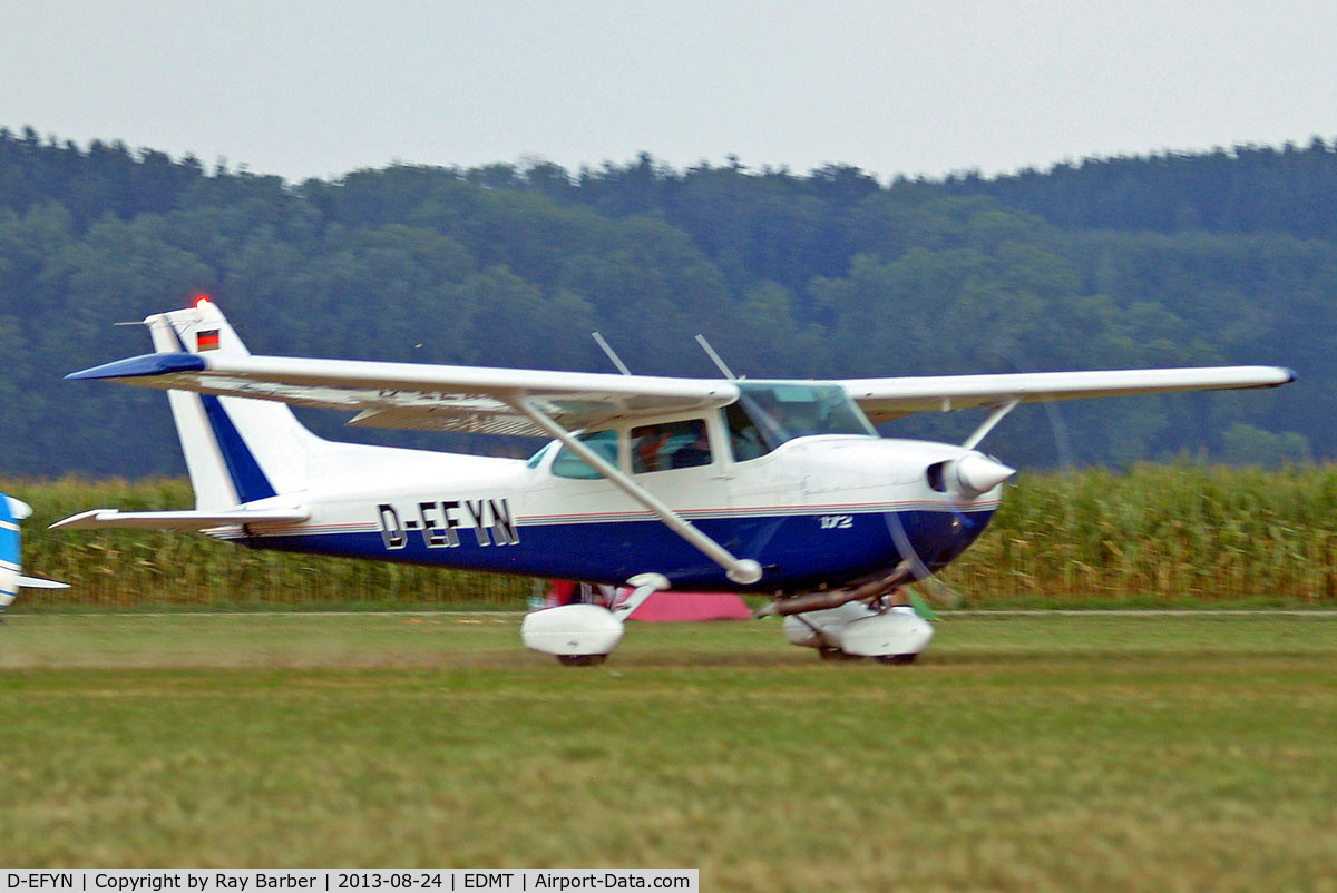 D-EFYN, 1981 Reims F172P C/N 2089, R/Cessna F.172P Skyhawk [2089] Tannheim~D 24/08/2013. Parked up awaiting departure.