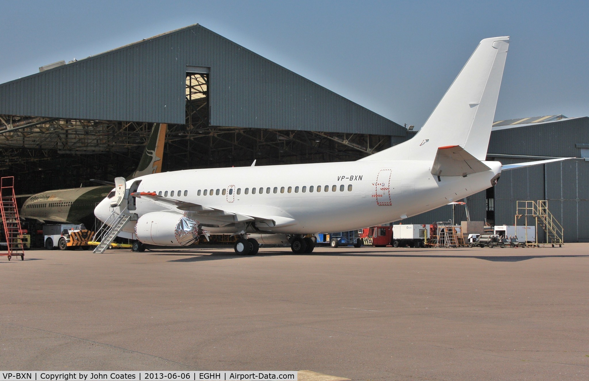 VP-BXN, 1990 Boeing 737-53A C/N 24754, Just painted all white at European Aviation