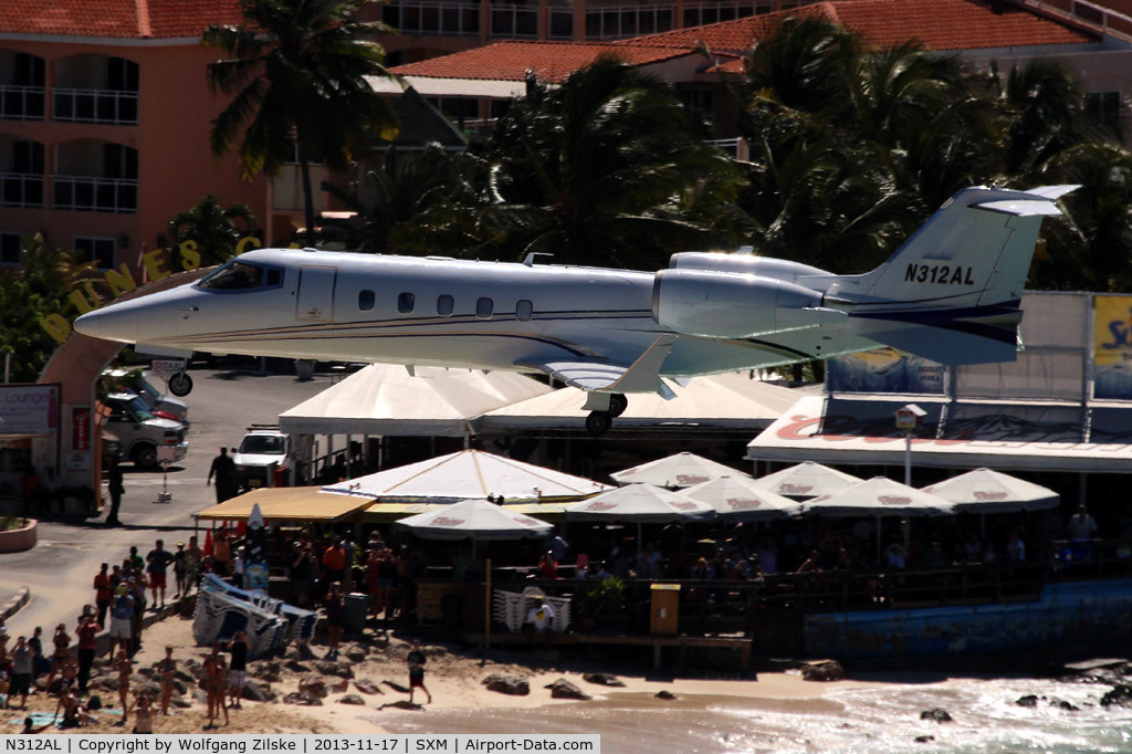 N312AL, 2001 Learjet 60 C/N 225, At famous Maho Beach