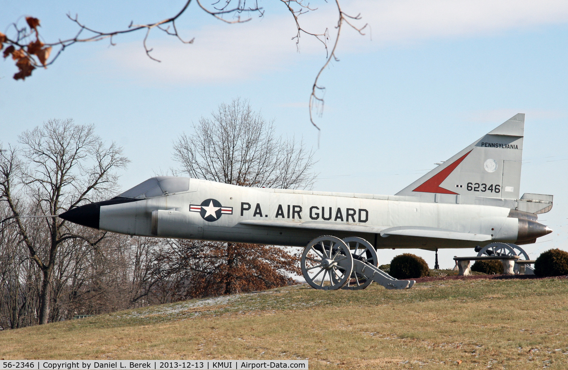 56-2346, 1956 Convair TF-102A Delta Dagger C/N 8-12-78, This two-seat training version of the Delta Dagger is non display at the Pennsylvania National Guard Military Museum.