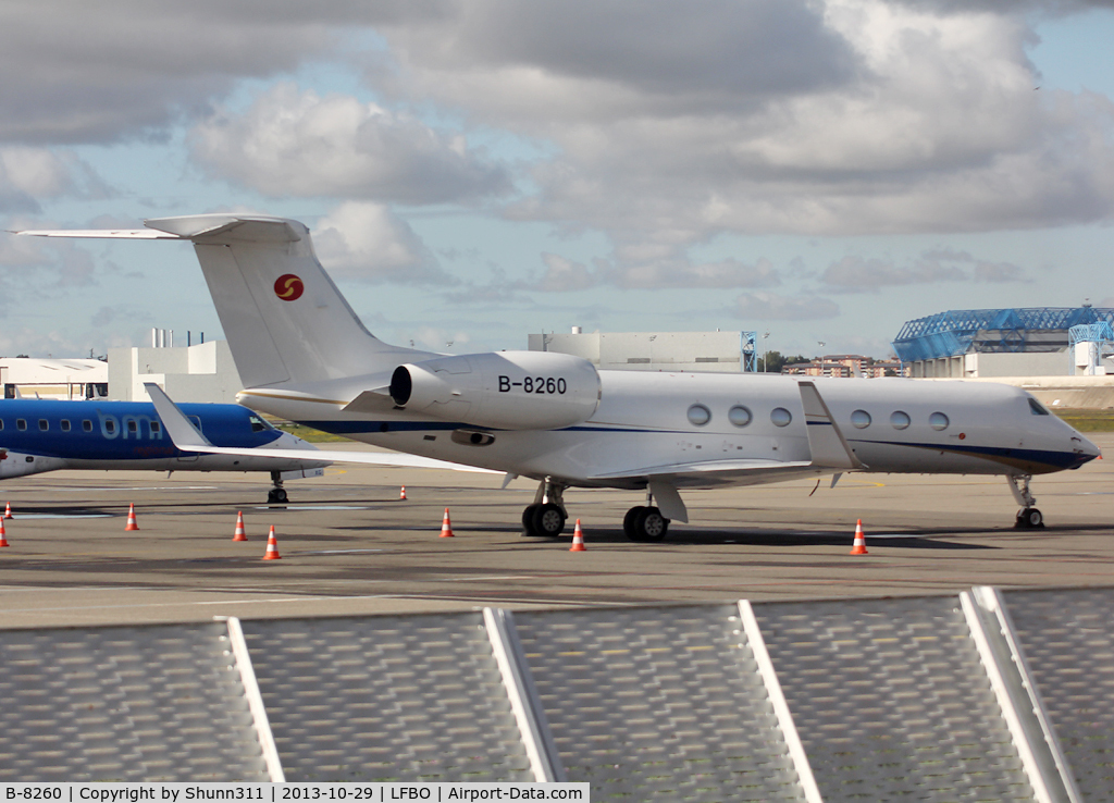 B-8260, 2012 Gulfstream Aerospace GV-SP (G550) C/N 5373, Parked at the General Aviation area...