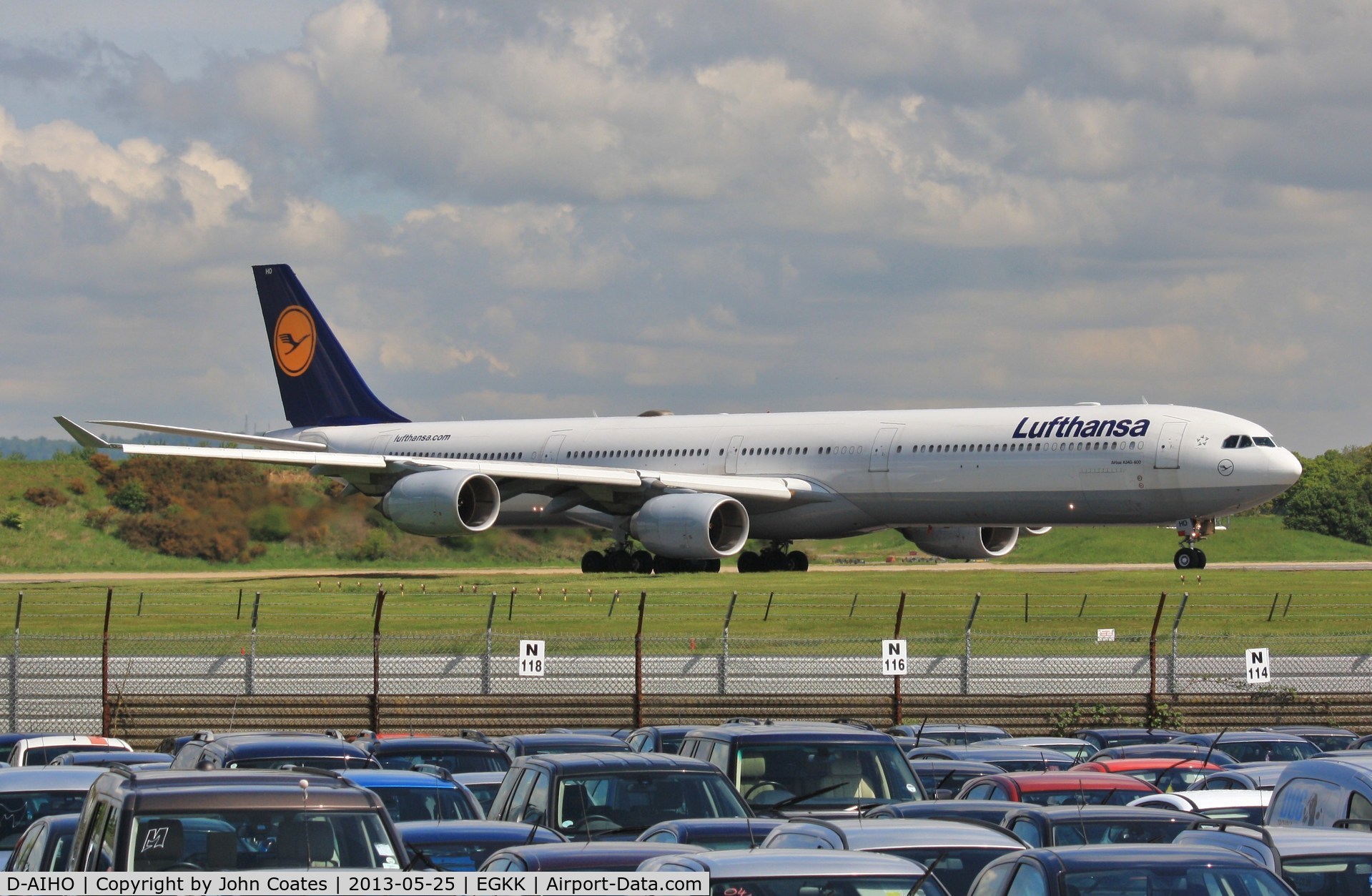 D-AIHO, 2006 Airbus A340-642 C/N 767, Waiting to enter 08R