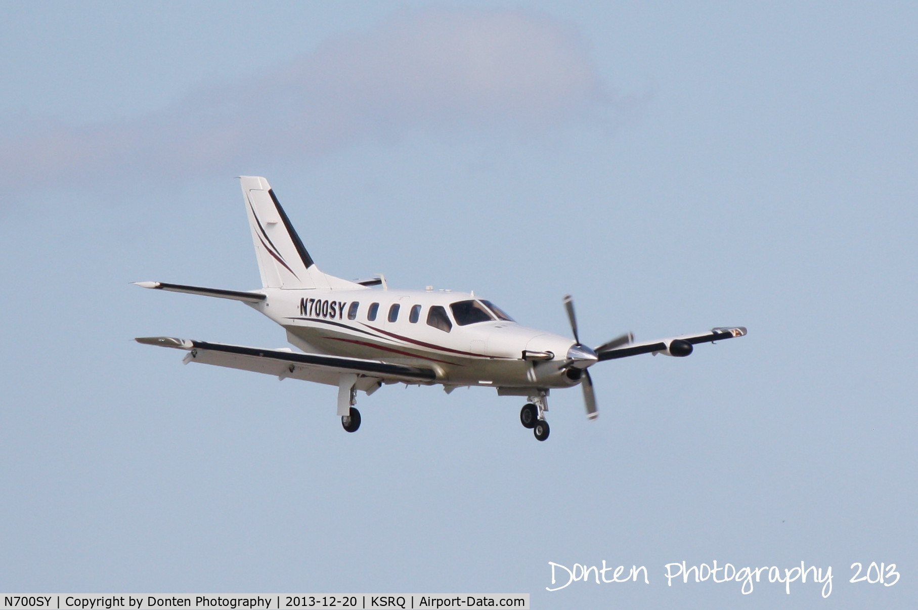 N700SY, 2003 Socata TBM-700 C/N 283, Socata TBM 700 (N700SY) arrives at Sarasota-Bradenton International Airport following a flight from Frederick Municipal Airport
