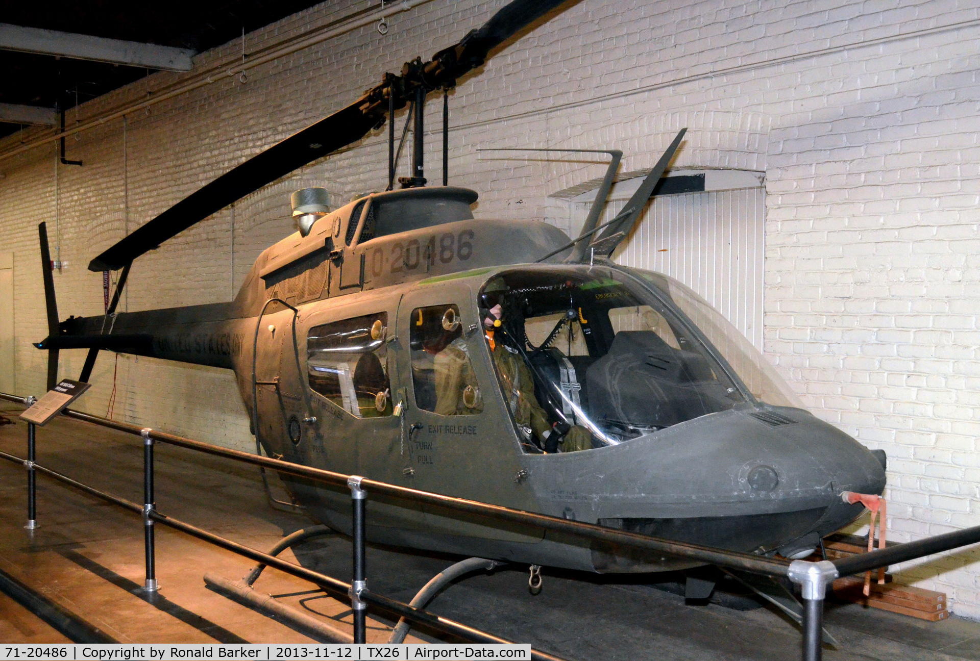 71-20486, 1971 Bell OH-58A Kiowa C/N 41347, OH-58A shown as 20486, Texas Military Museum, Camp Mabry, TX