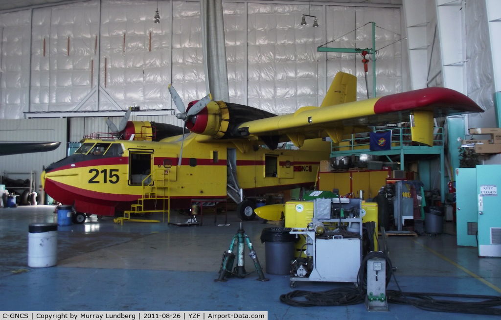 C-GNCS, 1969 Canadair CL-215-I (CL-215-1A10) C/N 1008, Tanker 215 in the Buffalo shop at Yellowknife, NWT.