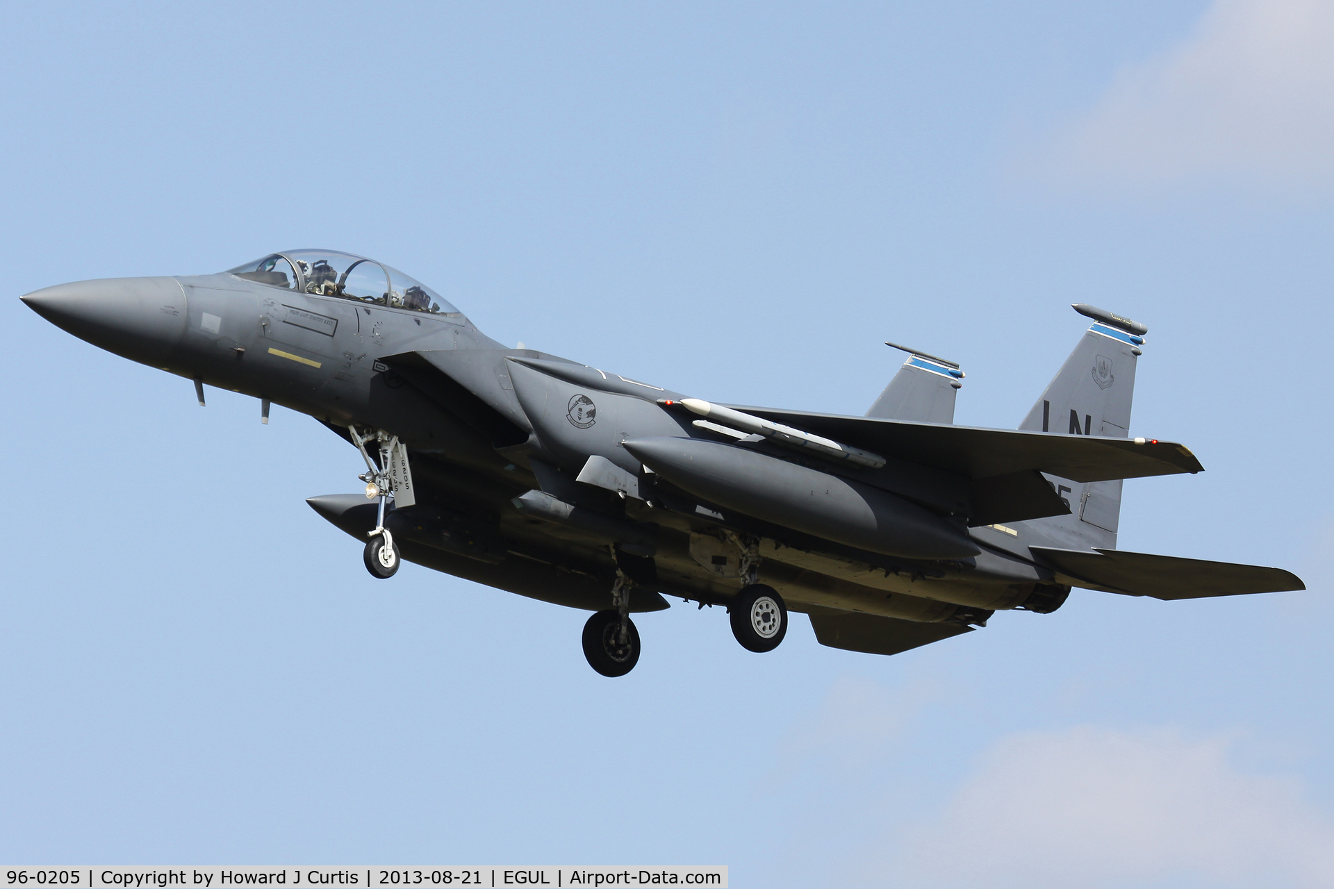 96-0205, 1996 McDonnell Douglas F-15E Strike Eagle C/N 1343/E215, 492nd FS/48th FW.