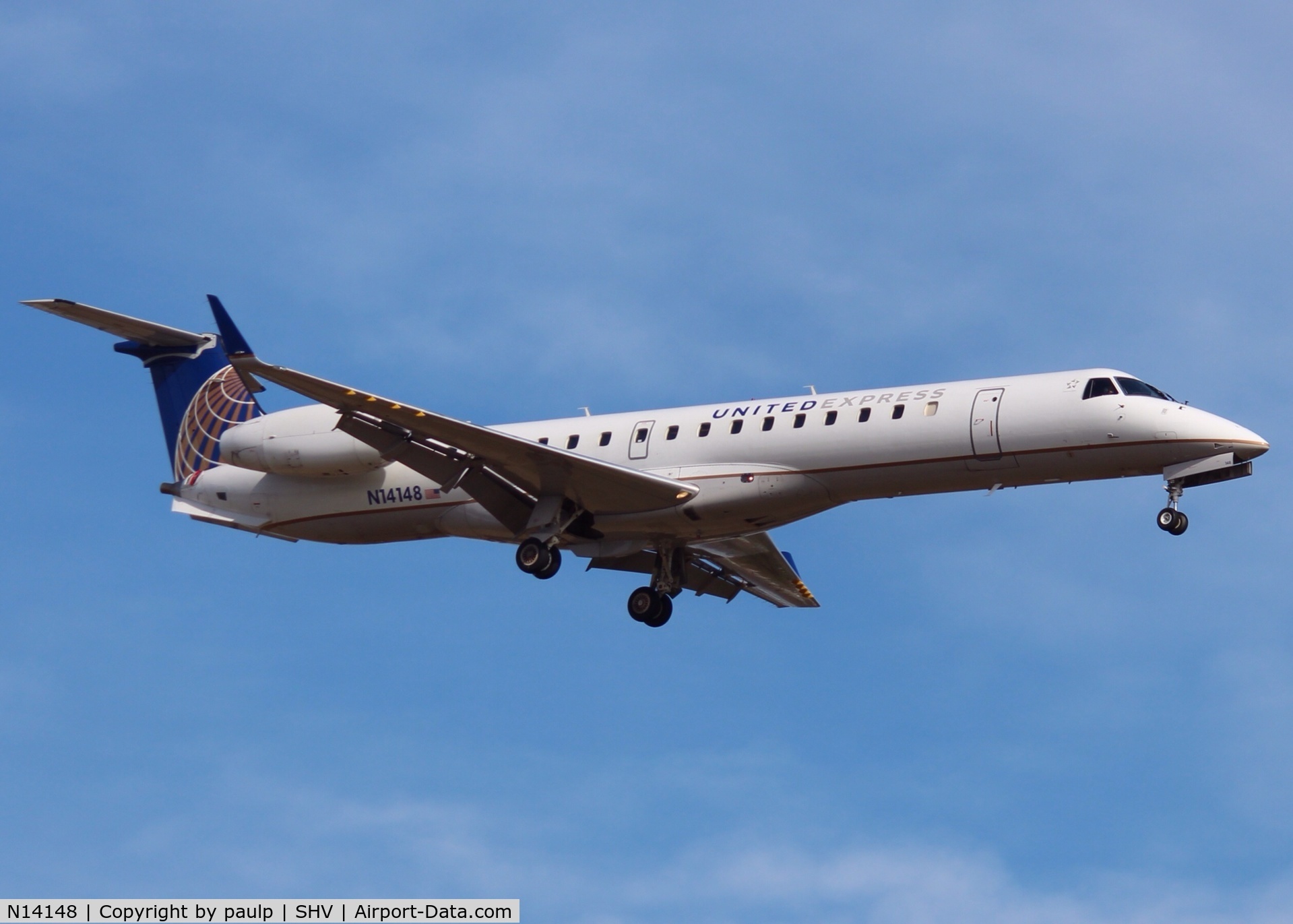 N14148, 2003 Embraer ERJ-145XR (EMB-145XR) C/N 145751, Landing at Shreveport Regional.
