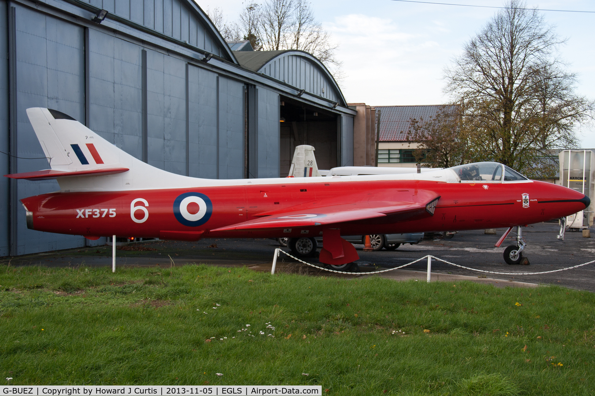 G-BUEZ, 1955 Hawker Hunter F.6 C/N S4/U/3275, Painted as XF375, Boscombe Down Aviation Museum.