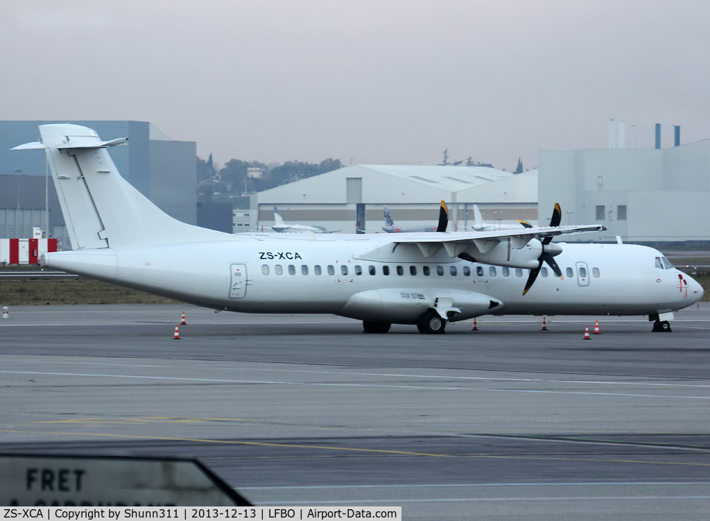 ZS-XCA, 1995 ATR 72-212 C/N 463, Parked at the General Aviation area... Ex. PR-TTJ and new for Solenta Aviation...
