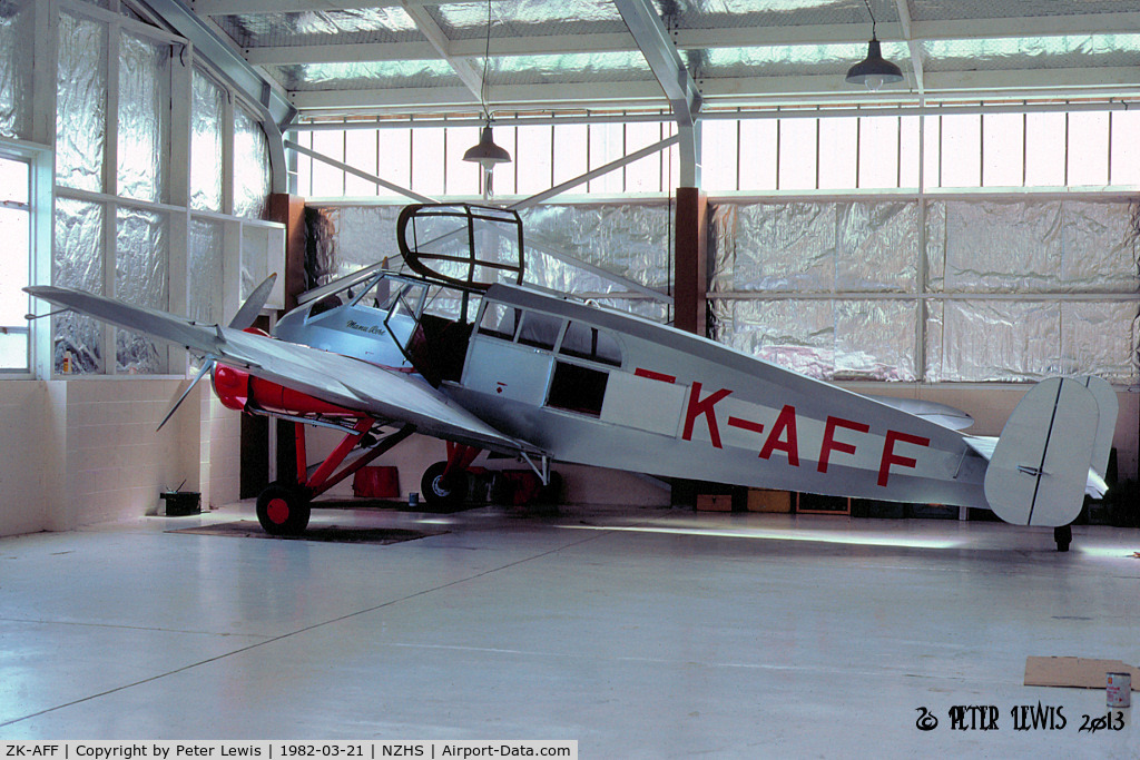 ZK-AFF, 1936 General Aircraft Monospar ST-25 Universal C/N GAL/ST/25/84, NZ Aerial Mapping Co.Ltd., Hastings