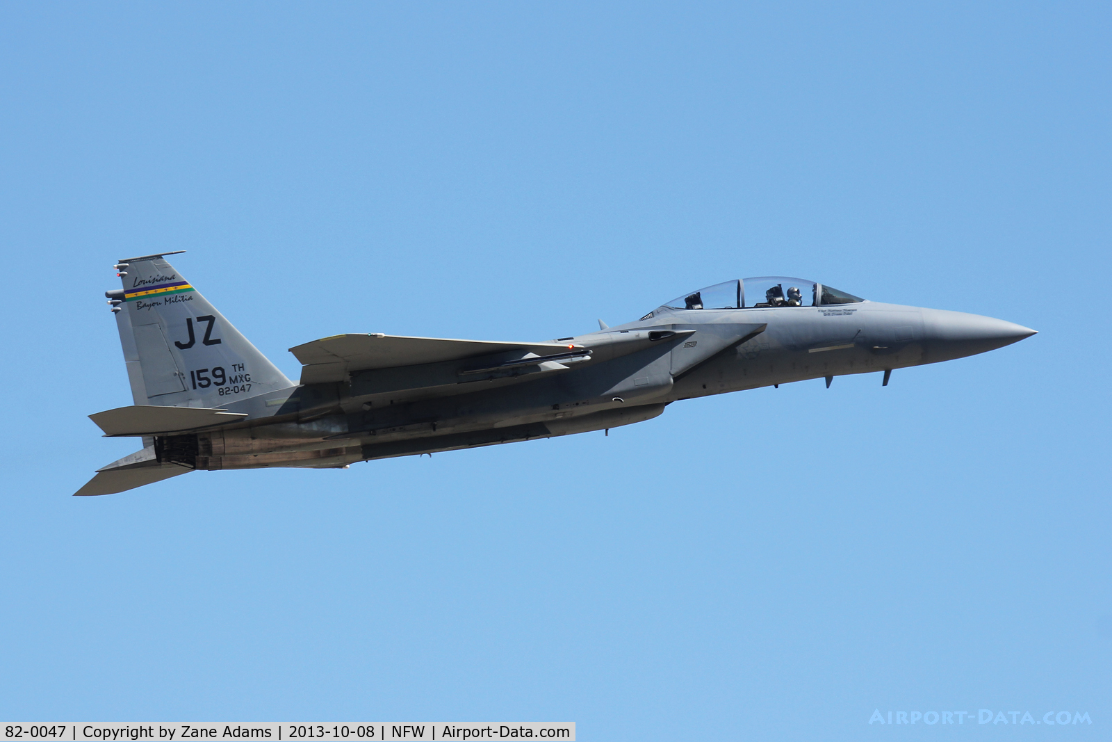 82-0047, 1982 McDonnell Douglas F-15D Eagle C/N 0845/D043, Departing NAS Fort Worth