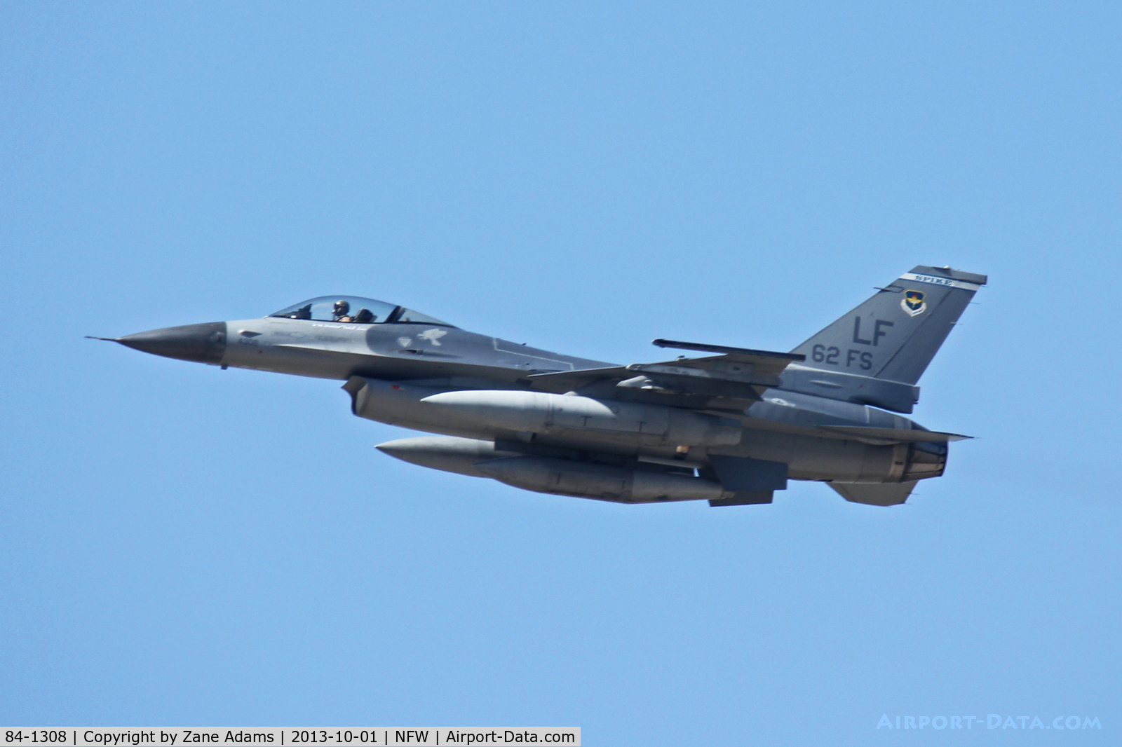 84-1308, 1984 General Dynamics F-16C Fighting Falcon C/N 5C-145, Departing NAS Fort Worth