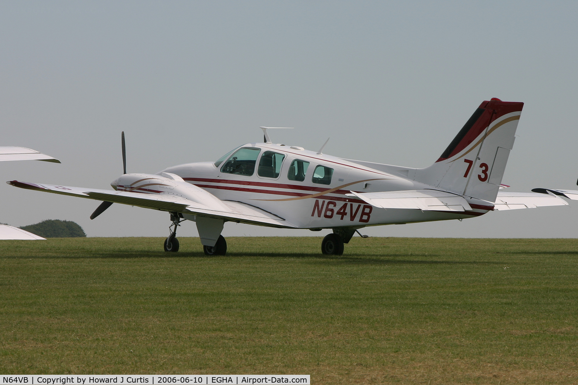 N64VB, 1973 Beech 58 Baron C/N TH-305, Race number 73, at the Dorset Air Races.
