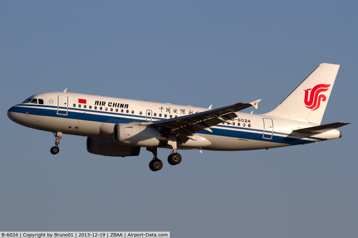 B-6024, 2003 Airbus A319-131 C/N 2015, seen approach to Beijing