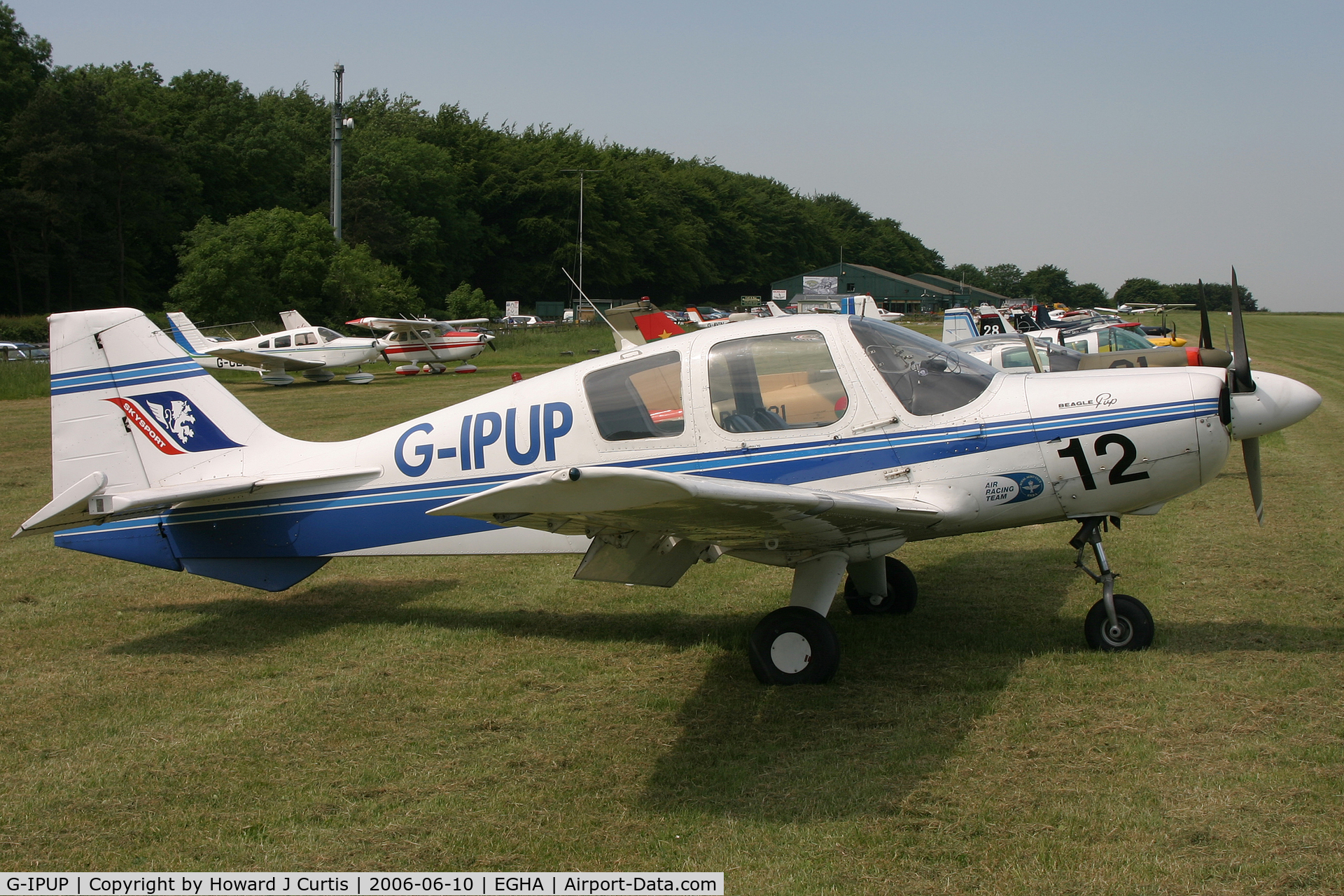 G-IPUP, 1969 Beagle B-121 Pup Series 2 (Pup 150) C/N B121-036, Race number 12, at the Dorset Air Races.