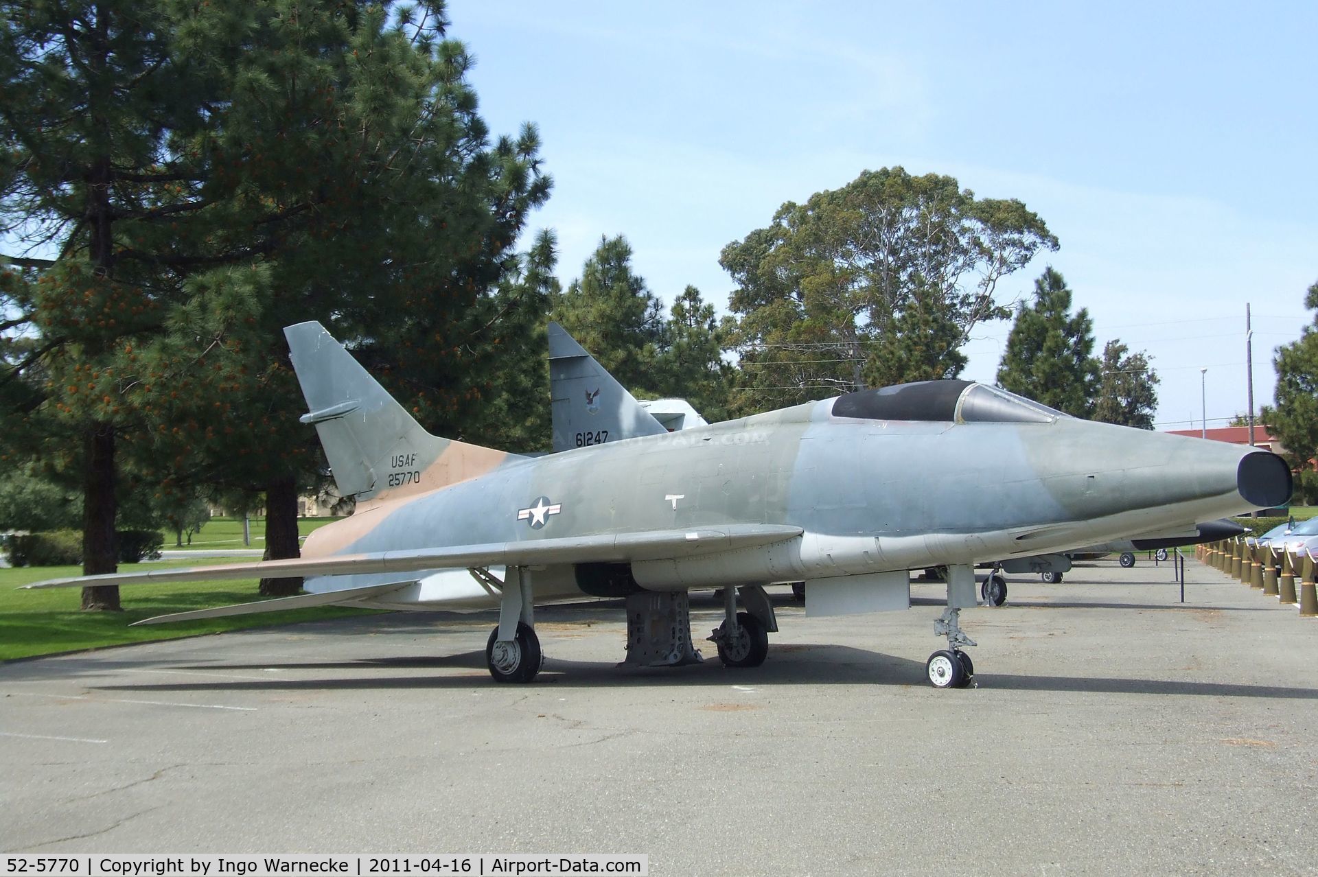 52-5770, North American F-100A Super Sabre C/N 192-15, North American F-100A Super Sabre at the Travis Air Museum, Travis AFB Fairfield CA