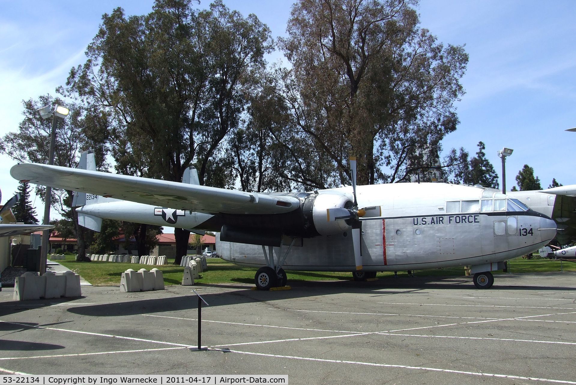 53-22134, 1953 Fairchild C-119G Flying Boxcar C/N 10993, Fairchild C-119G Flying Boxcar at the Travis Air Museum, Travis AFB Fairfield CA