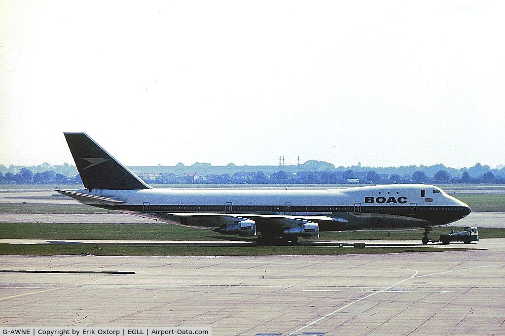 G-AWNE, 1970 Boeing 747-136 C/N 19765, G-AWNE in LHR