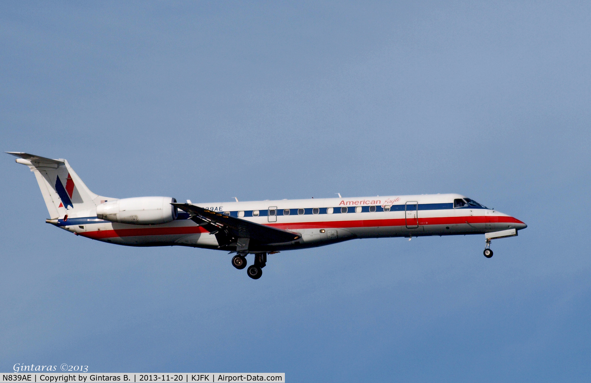 N839AE, 2002 Embraer ERJ-140LR (EMB-135KL) C/N 145653, Going To A Landing on 4R, JFK