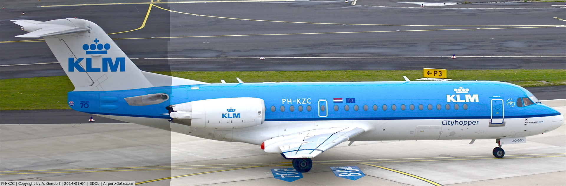 PH-KZC, 1996 Fokker 70 (F-28-0070) C/N 11566, KLM Cityhopper, is here on the apron at Düsseldorf Int'l(EDDL)