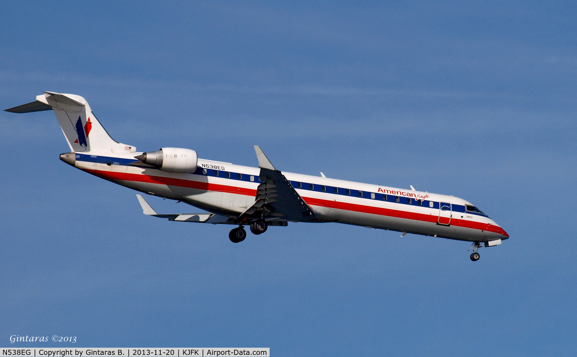 N538EG, Bombardier CRJ-702 (CL-600-2C10) Regional Jet C/N 10317, Going To A Landing on 4L, JFK