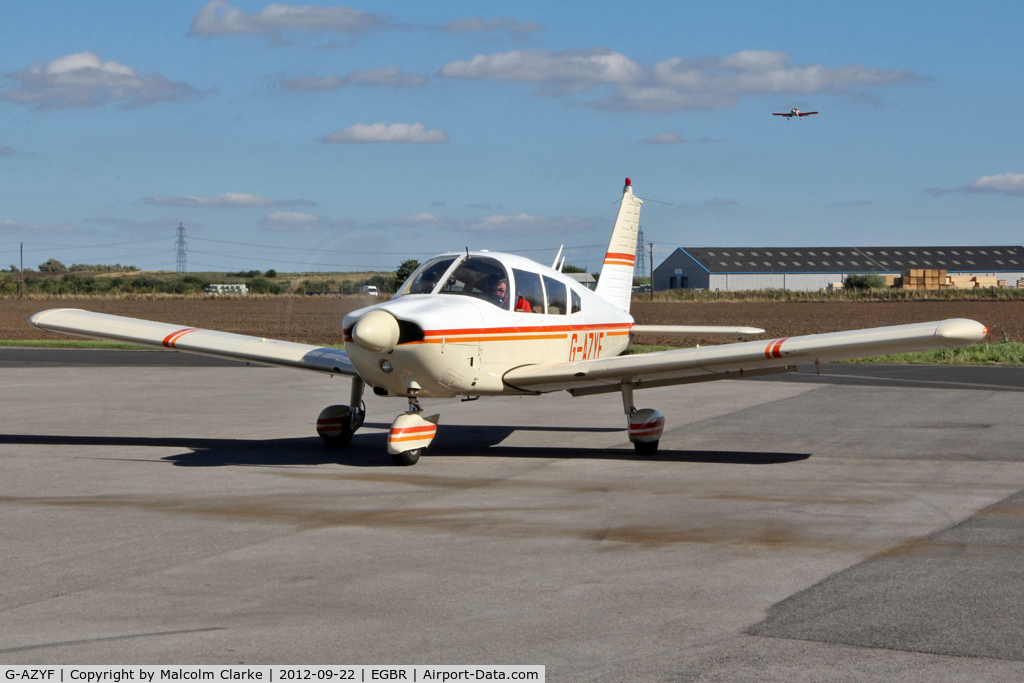 G-AZYF, 1968 Piper PA-28-180 Cherokee C/N 28-5227, Piper PA-28-180 Cherokee at The Real Aeroplane Club's Helicopter Fly-In, Breighton Airfield, September 2013.