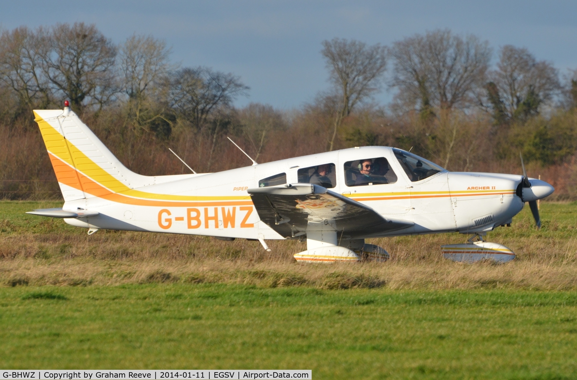G-BHWZ, 1978 Piper PA-28-181 Cherokee Archer II C/N 28-7890299, Just landed.