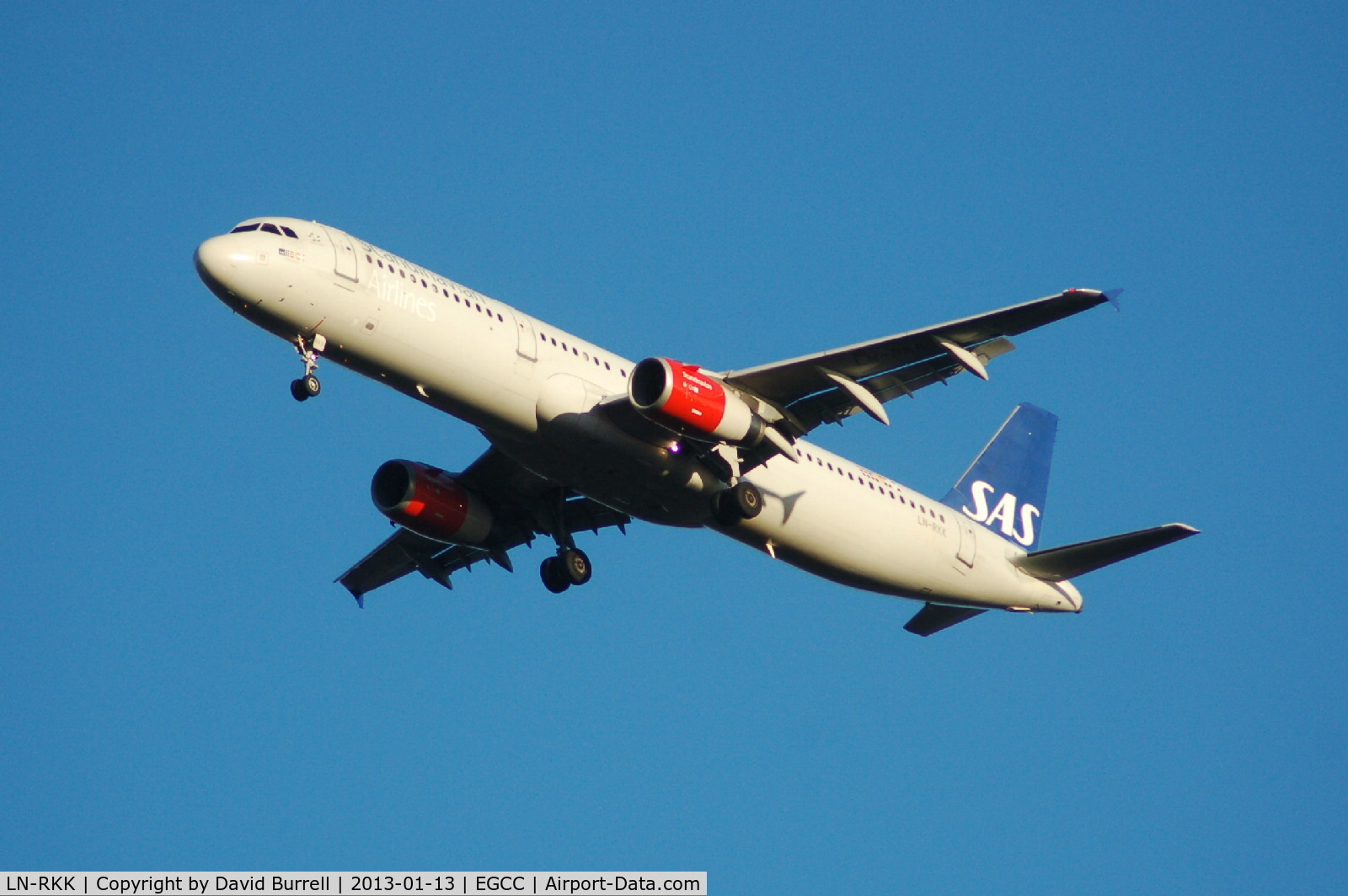 LN-RKK, 2002 Airbus A321-232 C/N 1848, Scandinavian Airlines Airbus A321-232 LN-RKK on approach to Manchester Airport.