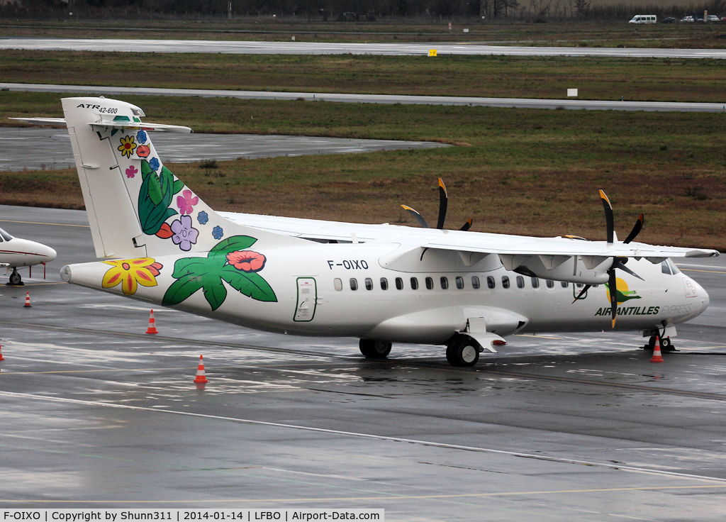 F-OIXO, 2013 ATR 42-600 C/N 1010, Parked at the General Aviation area for delivery... First ATR42-600 for Air Antilles Express