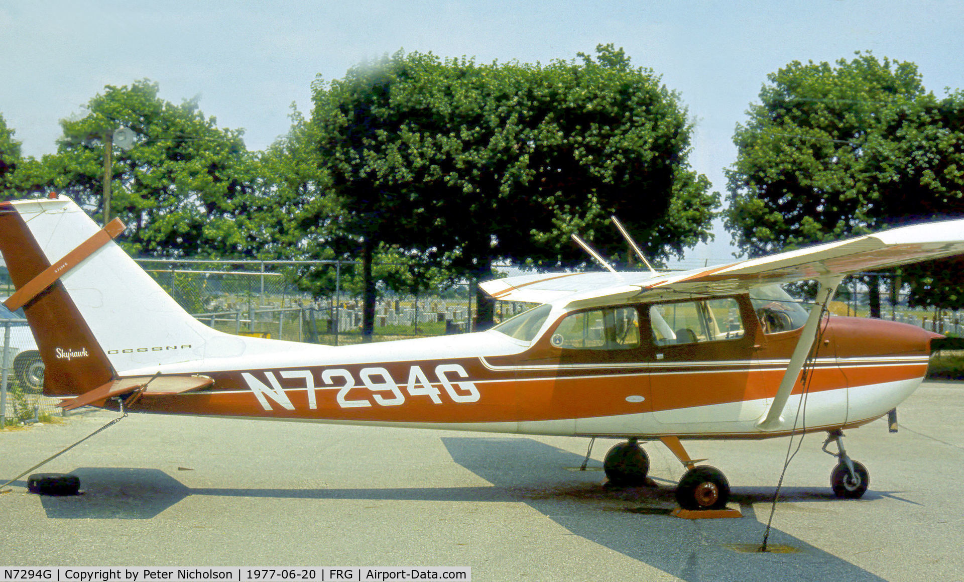 N7294G, 1970 Cessna 172K Skyhawk C/N 17258994, Civil Air Patrol Cessna 172K Skyhawk resident at Republic Airport on Long Island in the Summer of 1977.