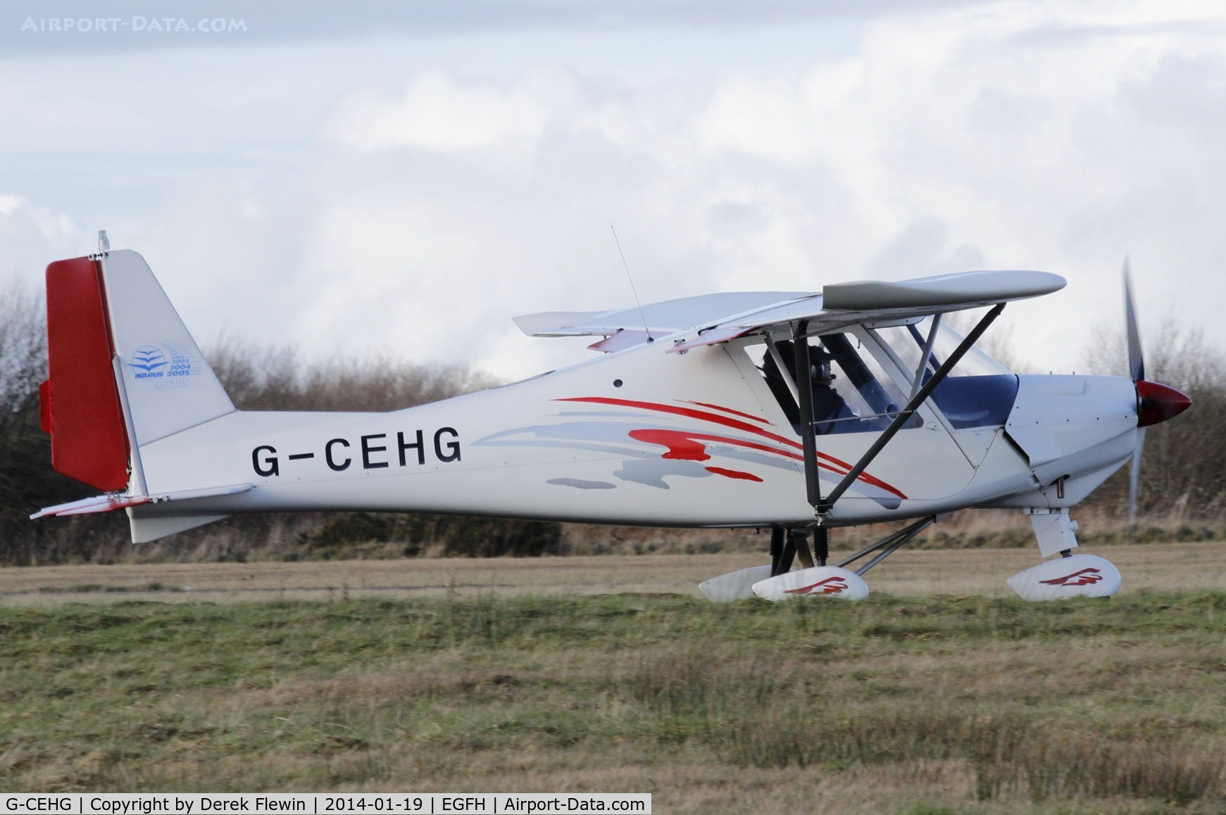 G-CEHG, 2006 Comco Ikarus C42 FB100 C/N 0612-6861, Resident Ikarus taxing to runway 22 at EGFH.