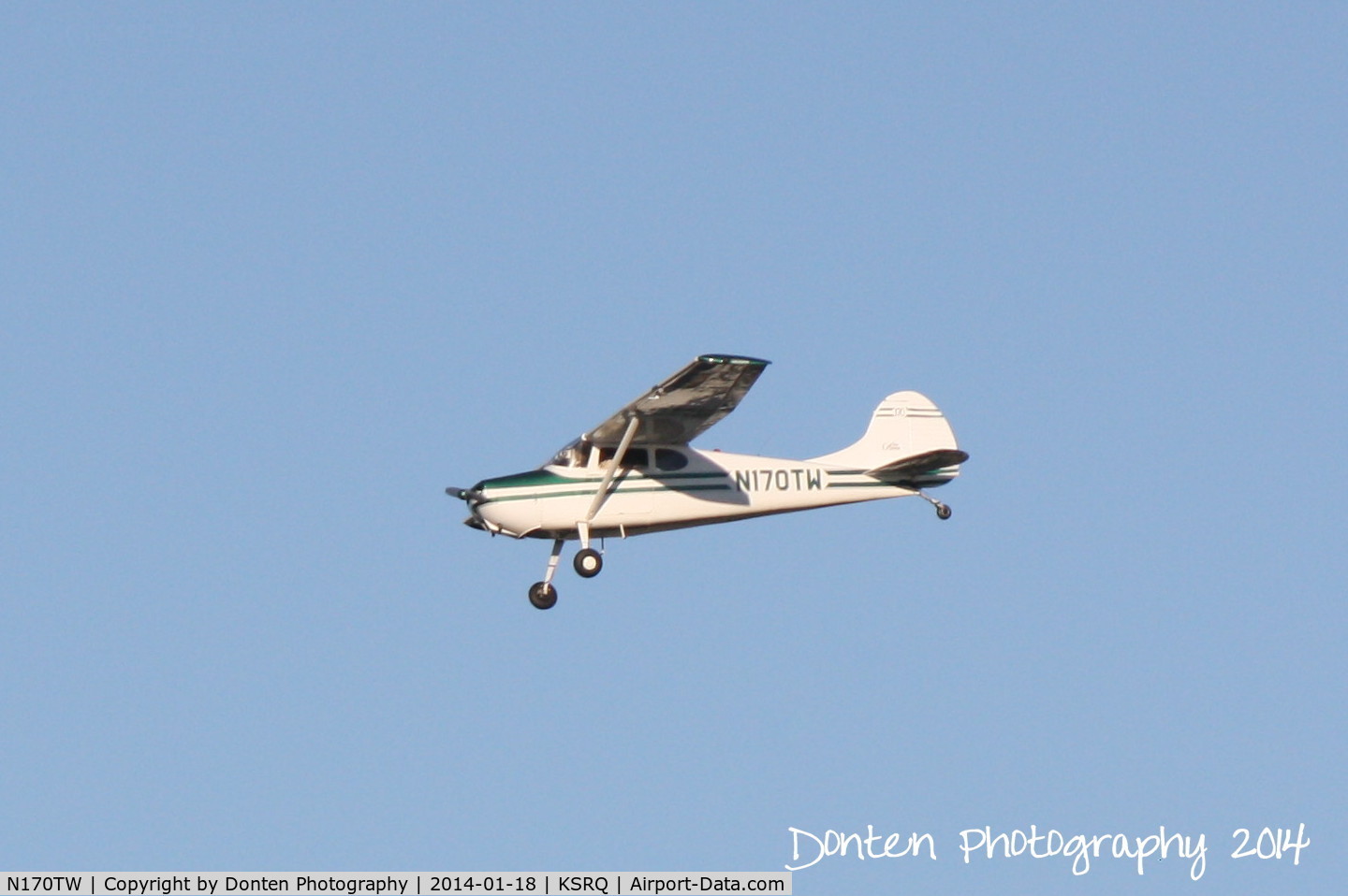 N170TW, 1951 Cessna 170A C/N 20197, Cessna 170 (N170TW) on approach to Sarasota-Bradenton International Airport