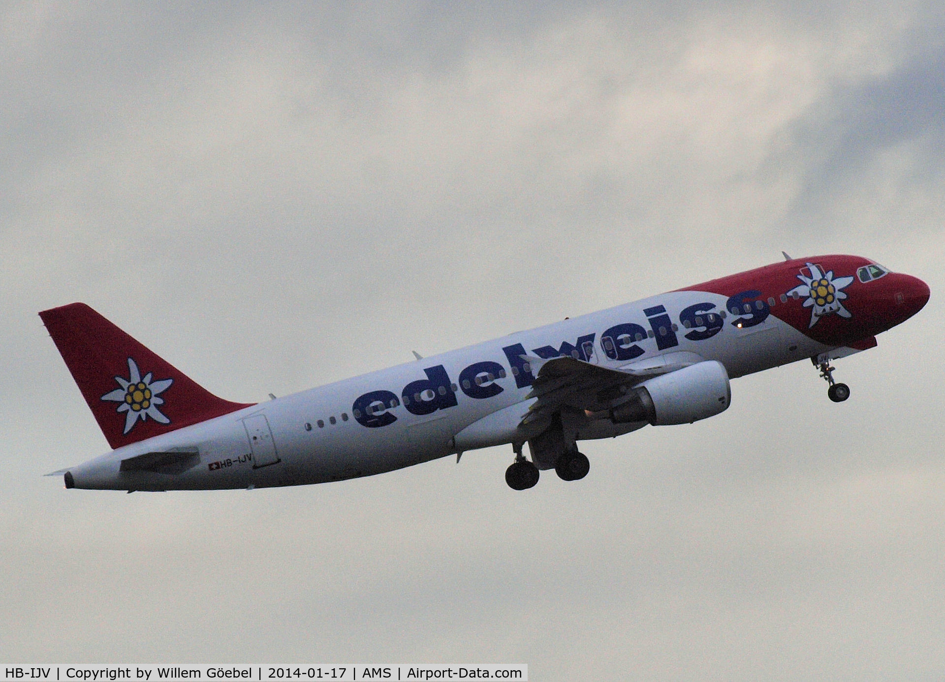 HB-IJV, 2003 Airbus A320-214 C/N 2024, Take off from runway L18 of Schiphol Airport