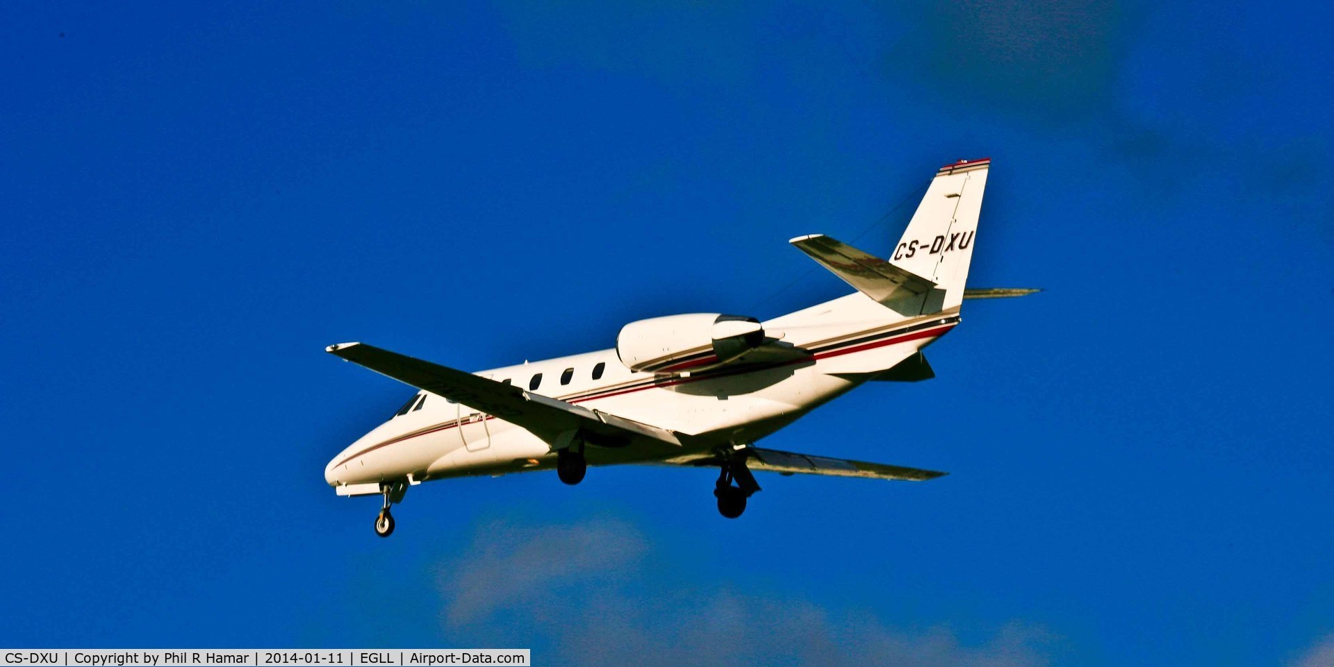 CS-DXU, 2008 Cessna 560 Citation Excel C/N 560-5775, Cessna Citation XL, (CS-DXU) c/n 560-5775. on approach to land on 27L Heathrow. © PhilRHamar
