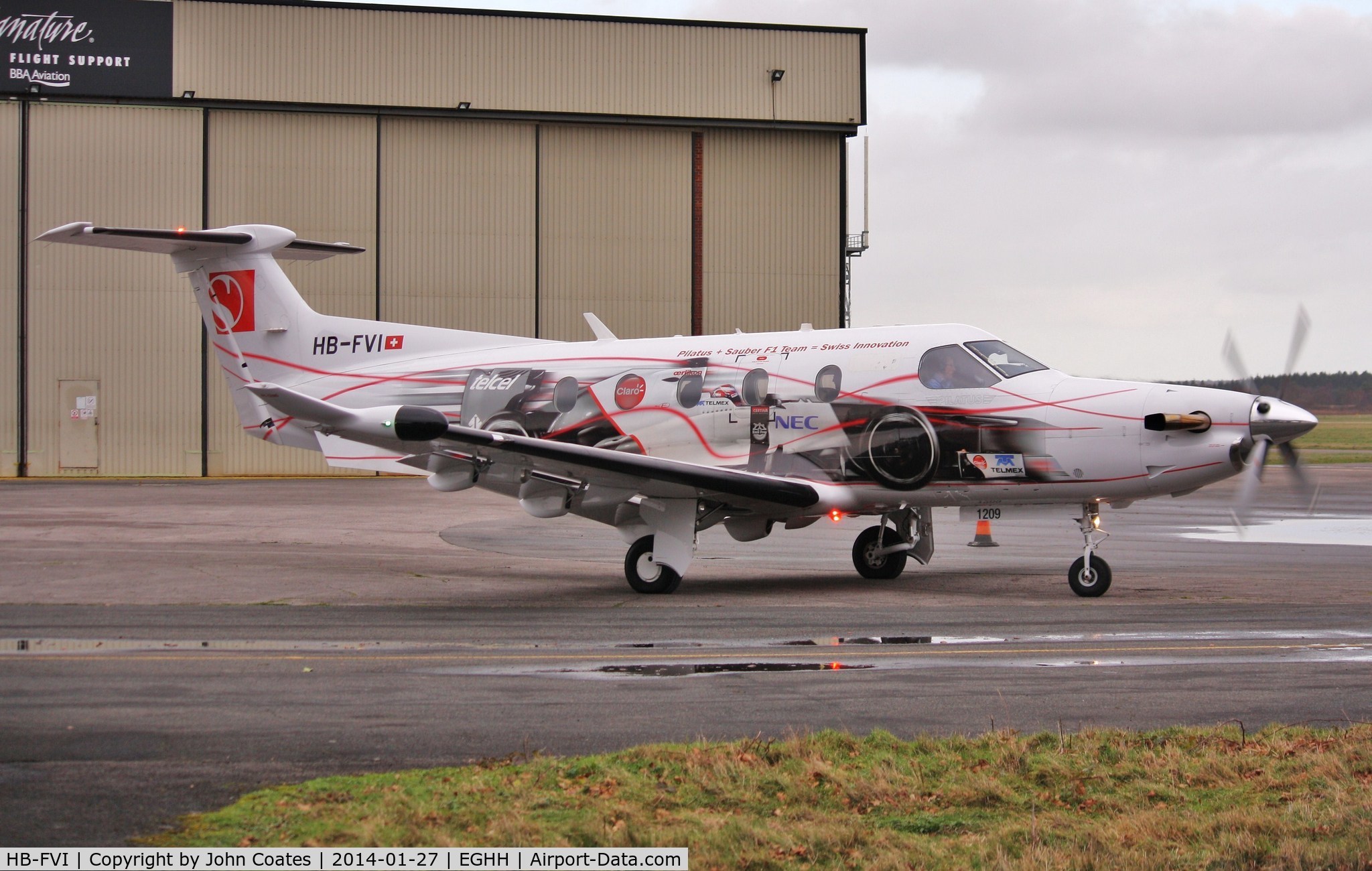 HB-FVI, 2010 Pilatus PC-12/47E C/N 1209, Taxiing to depart Signatures