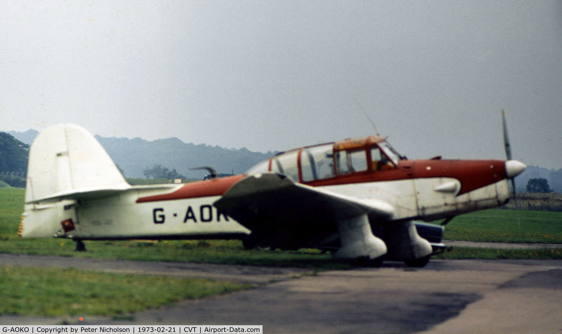 G-AOKO, 1949 Percival P40 Prentice T.1 C/N PAC-234, Percival Prentice T.1 as seen at Coventry in the Spring of 1973.