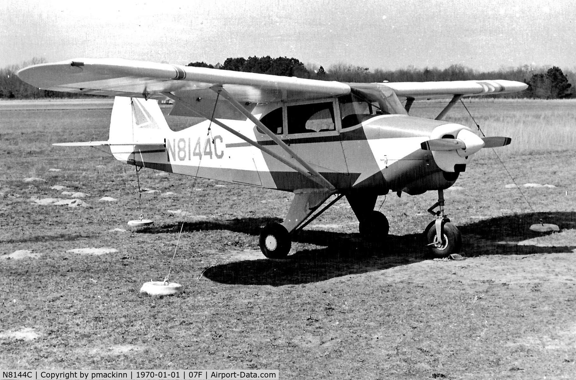 N8144C, 1954 Piper PA-22-150 Tri-Pacer C/N 22-2289, Taken 1970 at Gladewater Texas Airport