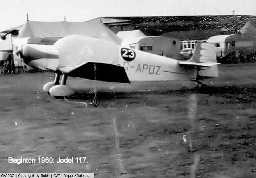 G-APOZ, 1958 SAN Jodel D-117 C/N 846, Jodel 117 G-APOZ at Baginton Airport Coventry in 1960.