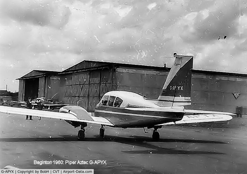G-APYX, 1960 Piper PA-23-250 Aztec C/N 27-105, G-APYX taken at Baginton, Coventry in 1960.