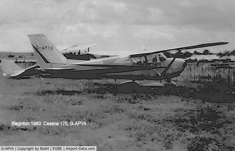 G-APYA, 1959 Cessna 175A Skylark C/N 56444, G-APYA at Baginton, Coventry in 1960.