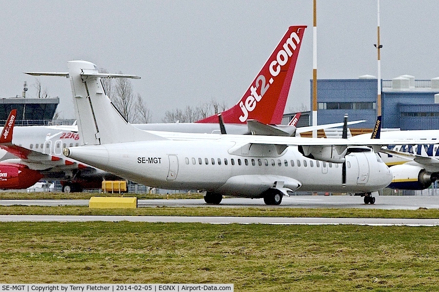 SE-MGT, 1989 ATR 72-201 C/N 145, Operating Auringy Air into EMA this ATR72 is ex F-GVZG , G-HERM , and OH-KRC