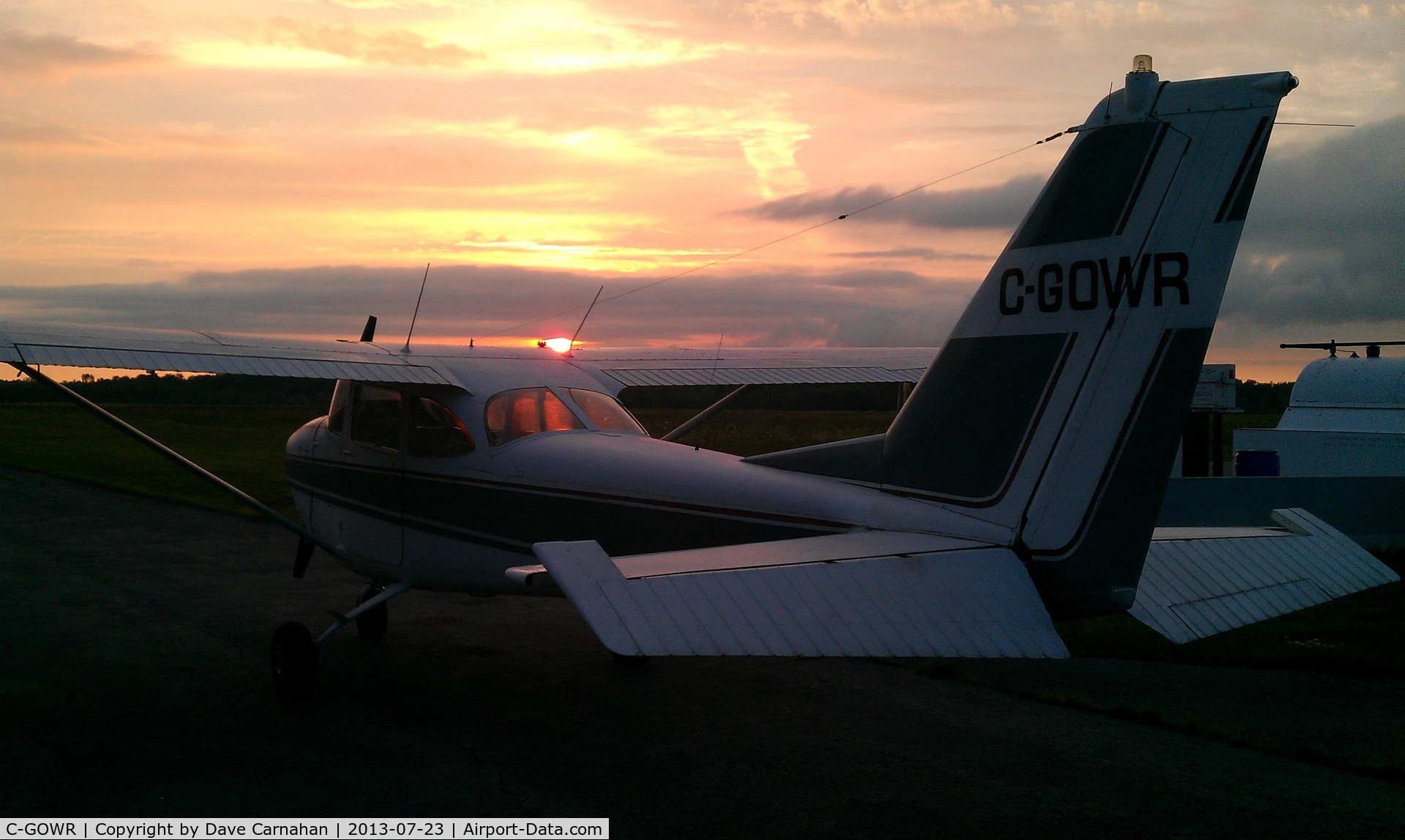 C-GOWR, 1966 Cessna 172G C/N 17253748, C-GOWR at sunset, Deseronto, Onatrio