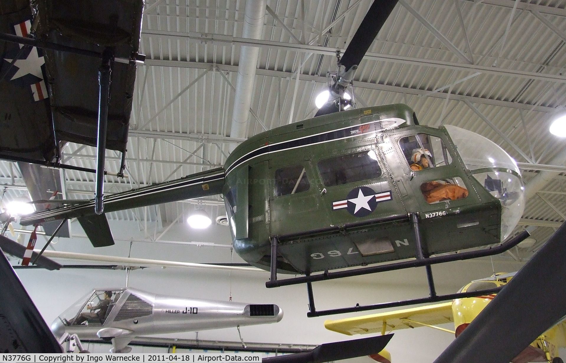 N3776G, 1961 Hiller UH-12 C/N 101, Hiller Ten99 (1099) at the Hiller Aviation Museum, San Carlos CA