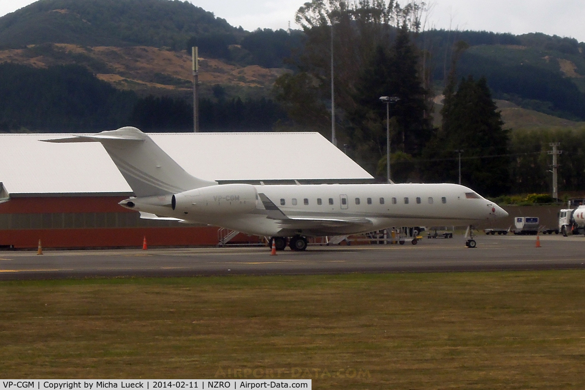 VP-CGM, 2009 Bombardier BD-700-1A11 Global 5000 C/N 9372, At Rotorua