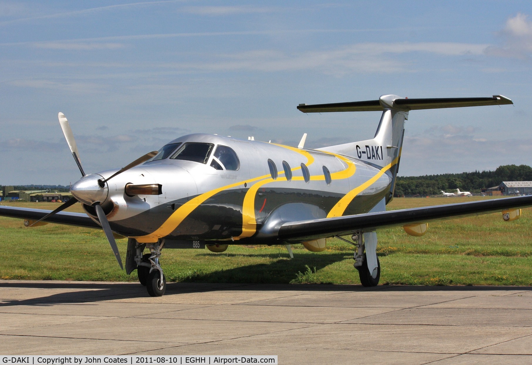 G-DAKI, 2008 Pilatus PC-12/47 C/N 885, After the yellow ribbons were tied.